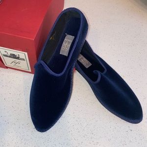 New Fifi Gritti Navy Velvet Loafers